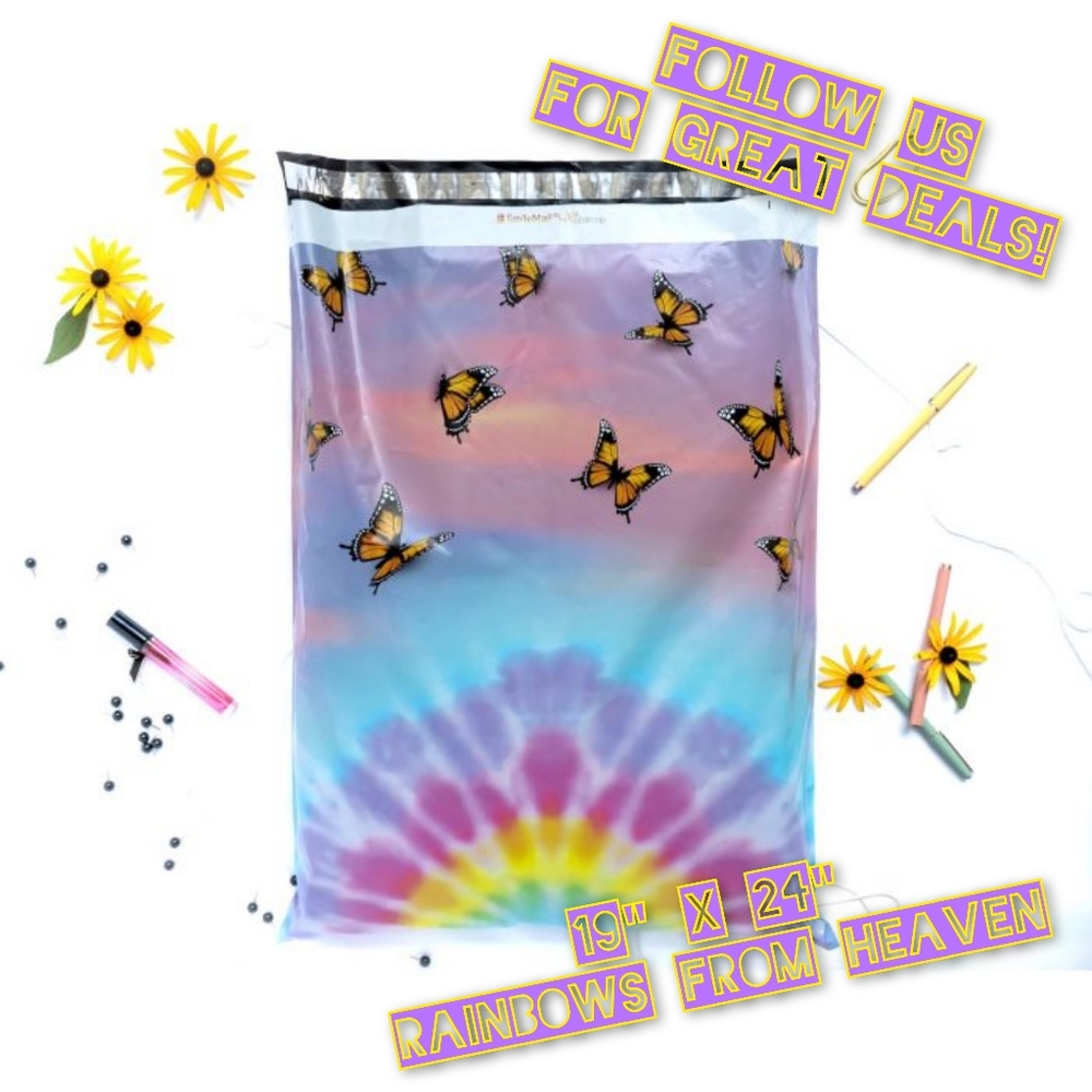25 Rainbows From Heaven Poly Mailers 19"x24"